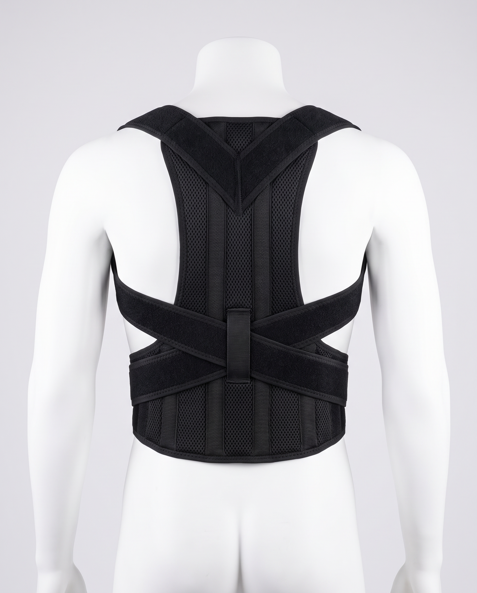 Posture Labs adjustable posture corrector worn on the upper back and shoulders