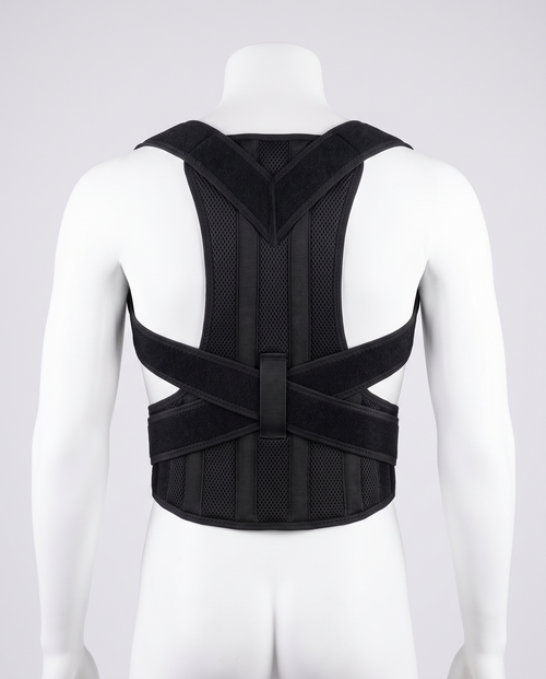 Posture Labs adjustable posture corrector worn on the upper back and shoulders