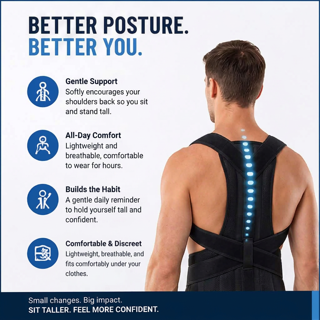 Better posture, better you - gentle support, all-day comfort and discreet fit